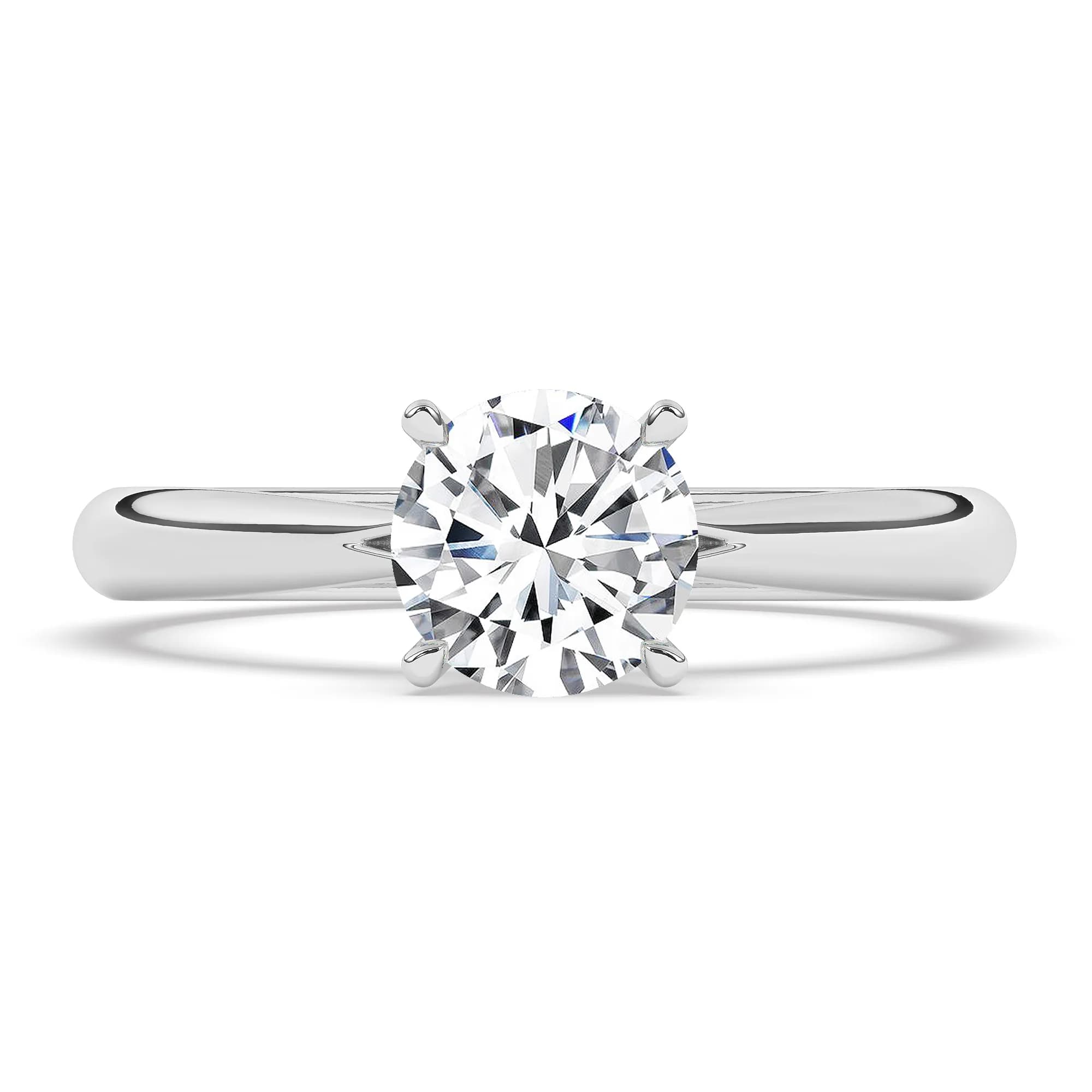 Lab Grown Engagement Ring in White Gold (Round)