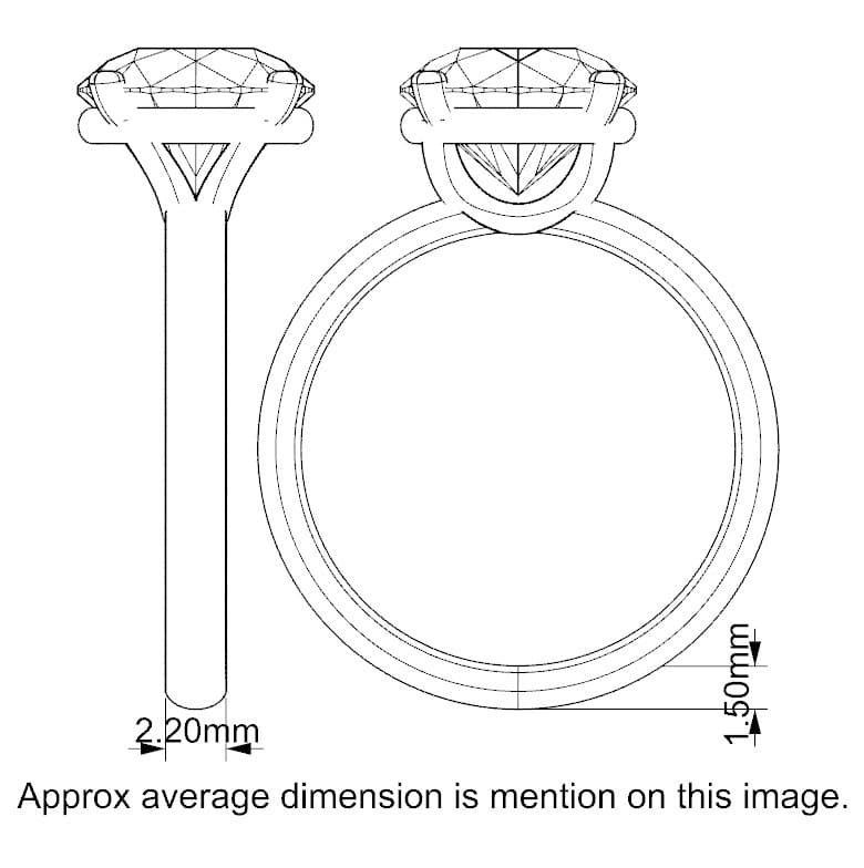 Lab Grown Engagement Ring in White Gold (Round)