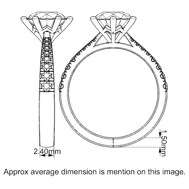Lab Grown Engagement Ring in White Gold (Round)
