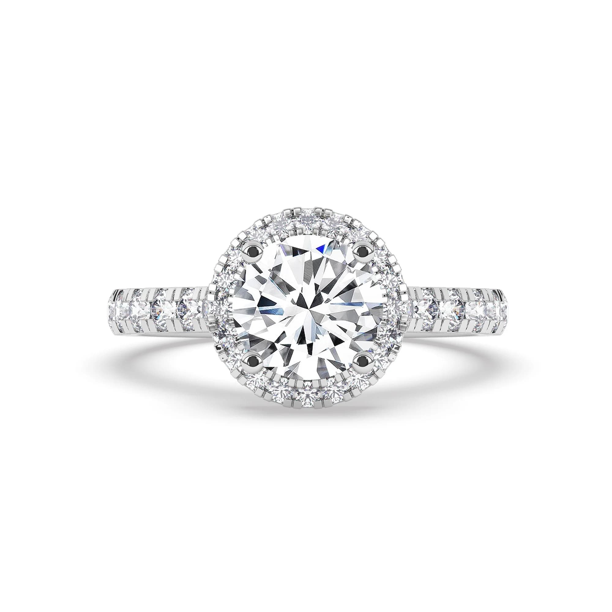Lab Grown Engagement Ring in White Gold (Round)