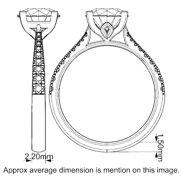 Lab Grown Engagement Ring in White Gold (Round)