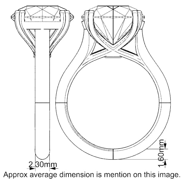 Lab Grown Engagement Ring in White Gold (Round)
