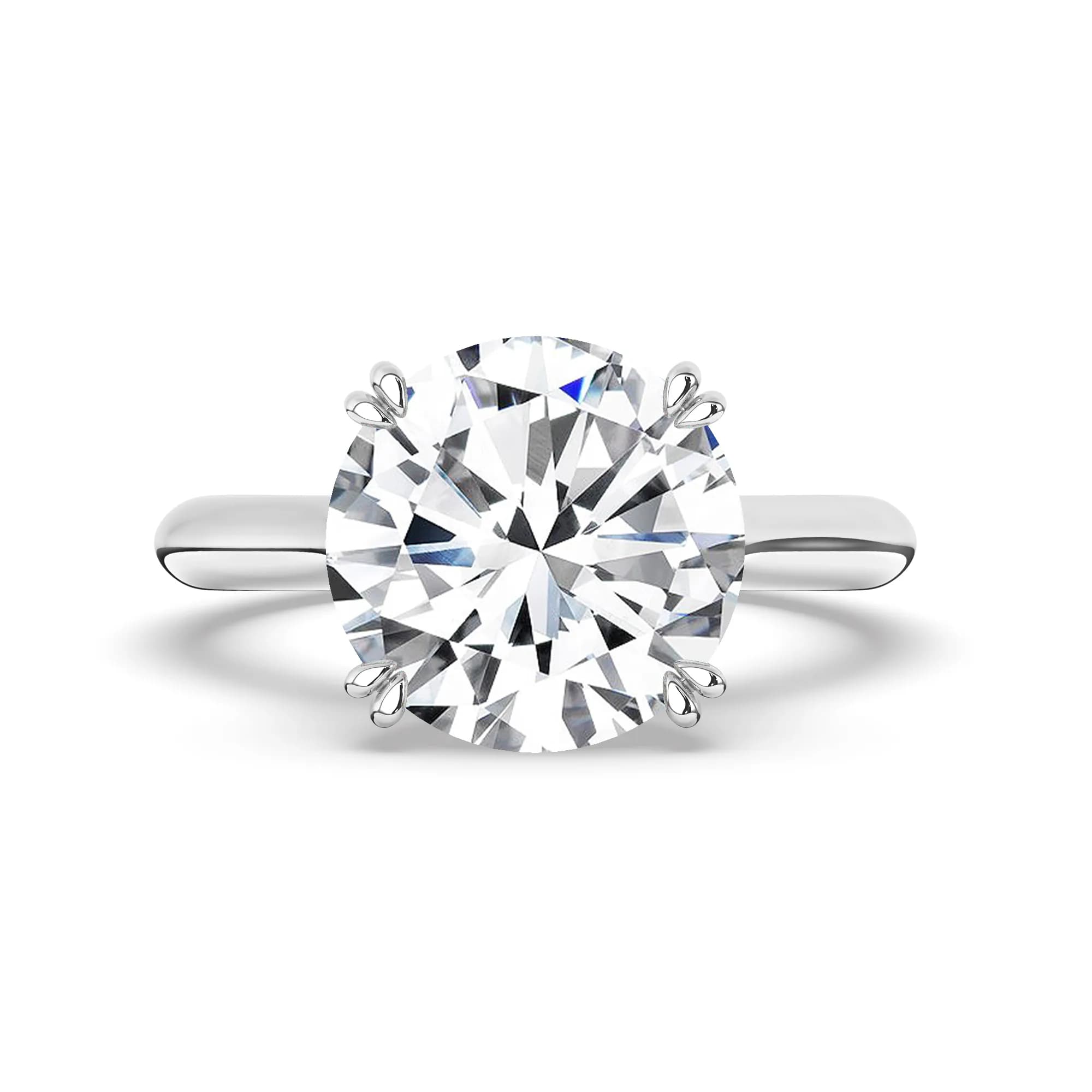 Lab Grown Engagement Ring in White Gold (Round)