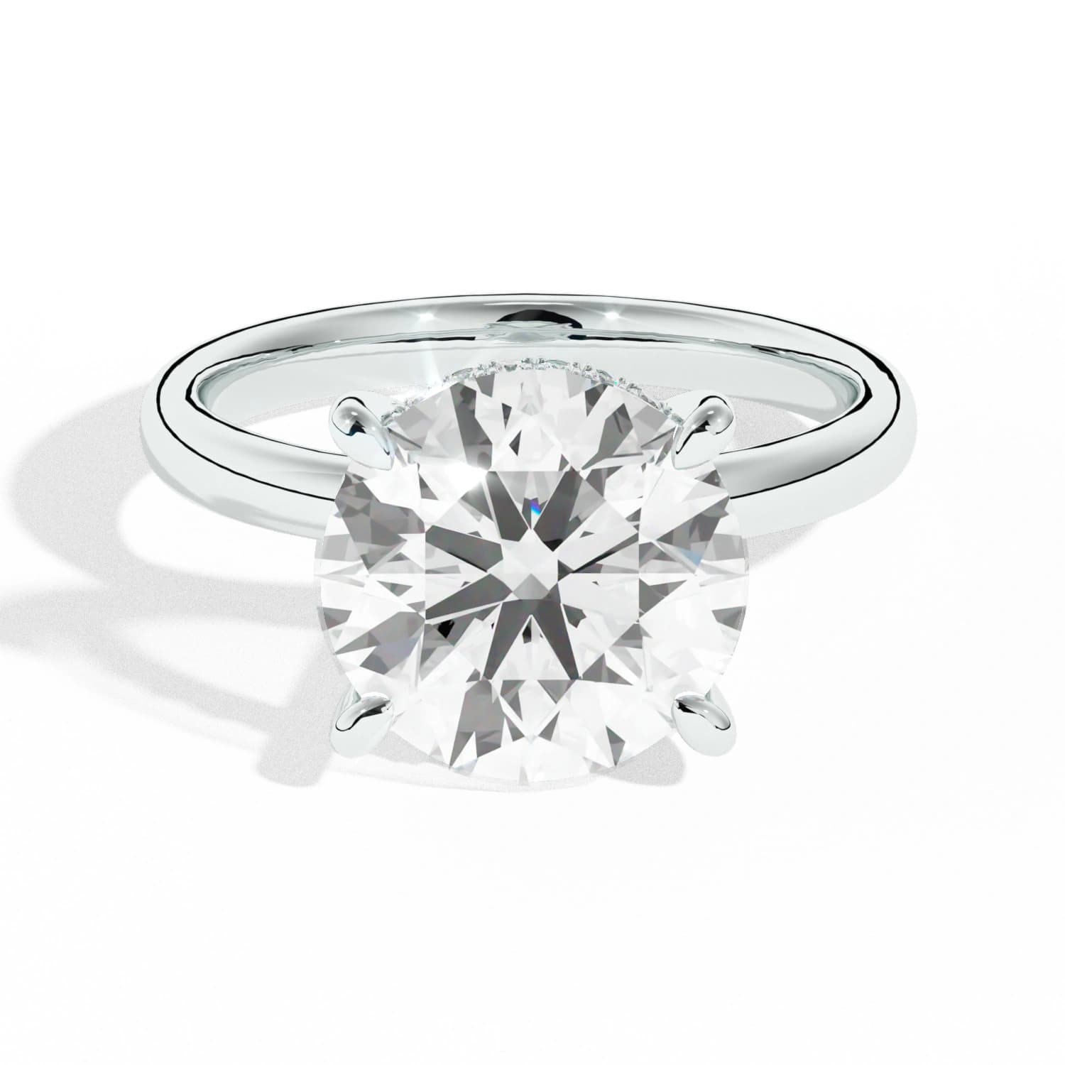 Lab Grown Engagement Ring in White Gold (Round)