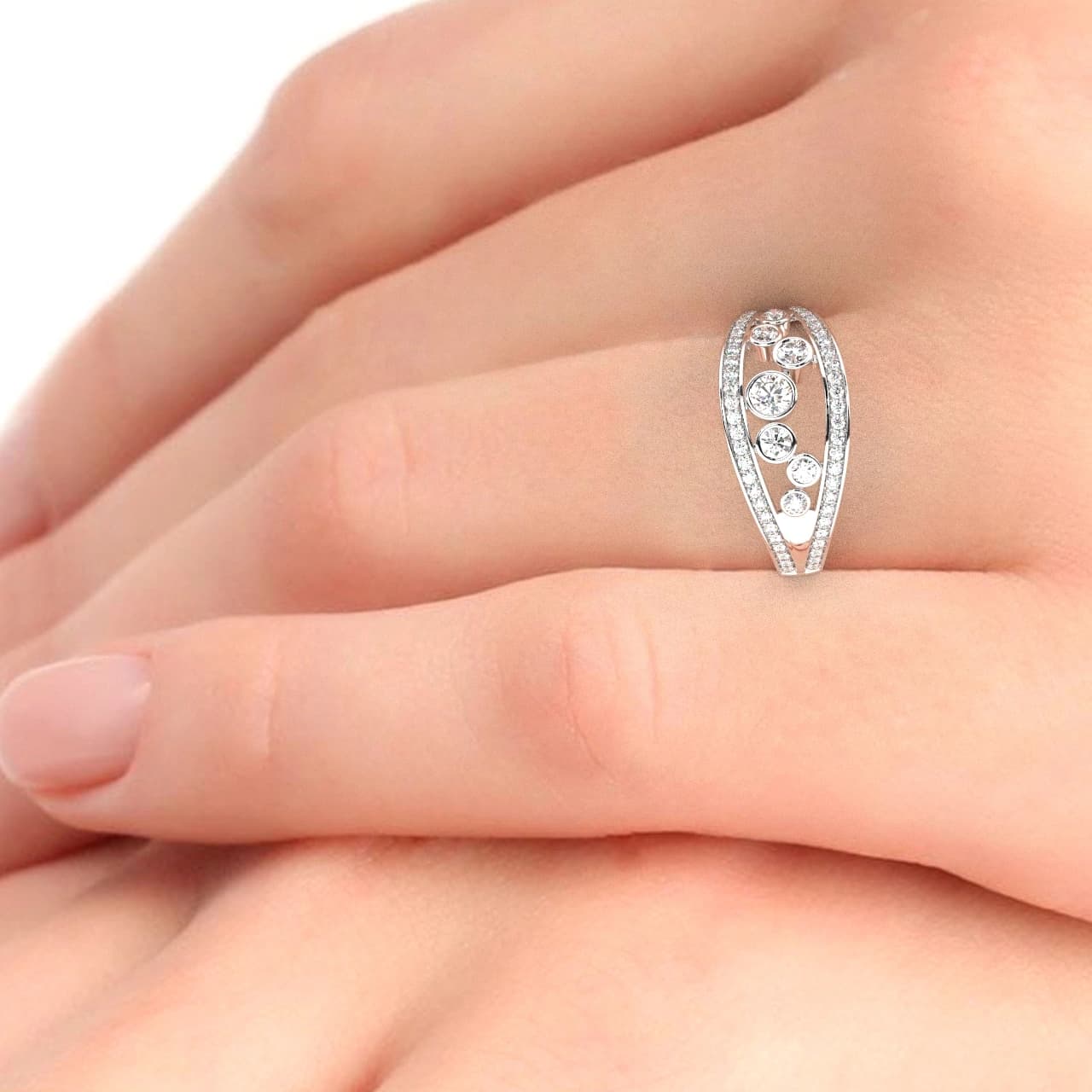 Lab Grown Half Eternity in White Gold