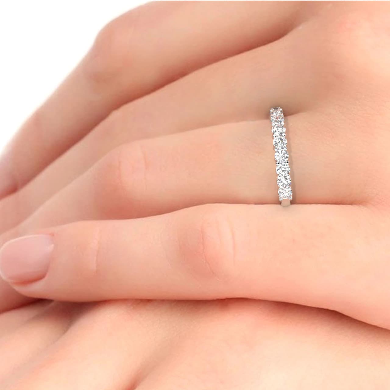 Lab Grown Half Eternity in White Gold