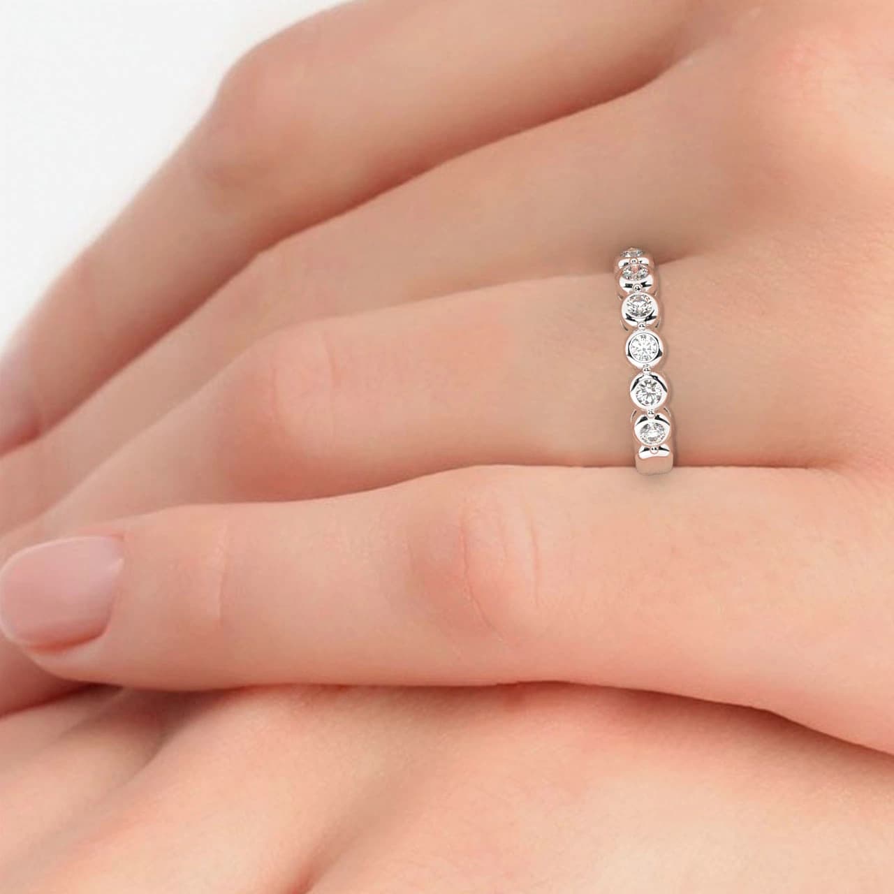 Lab Grown Half Eternity in White Gold