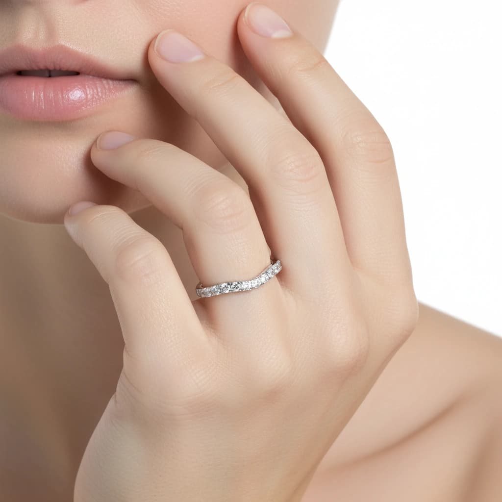Lab Grown Half Eternity in White Gold