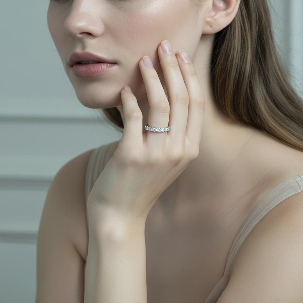 Lab Grown Half Eternity in White Gold
