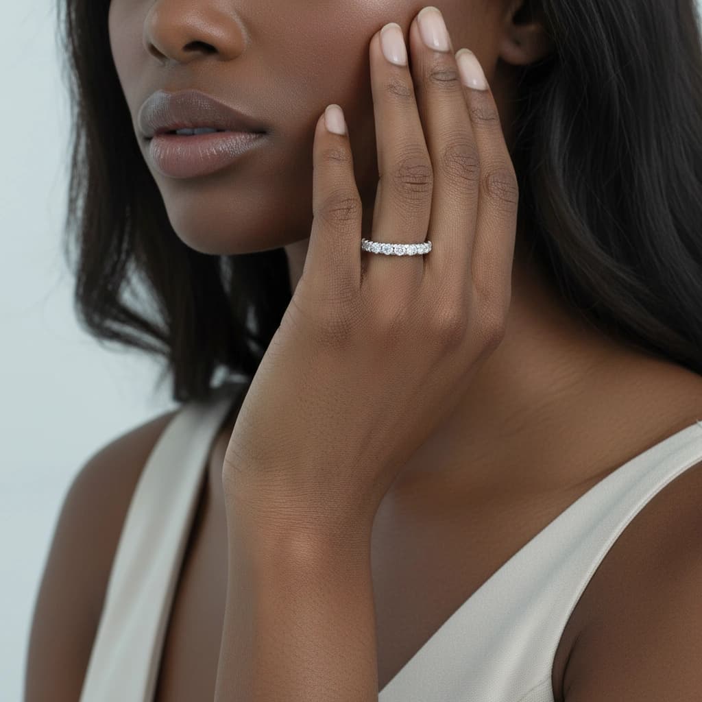 Lab Grown Half Eternity in White Gold